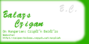 balazs czigan business card